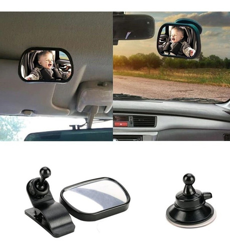 Espejo Retrovisor De Auto Para Bebé Con Ventosa Y Pinza