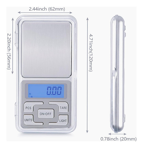 Báscula Digital De Acero Inoxidable Con Pantalla Lcd Retroil