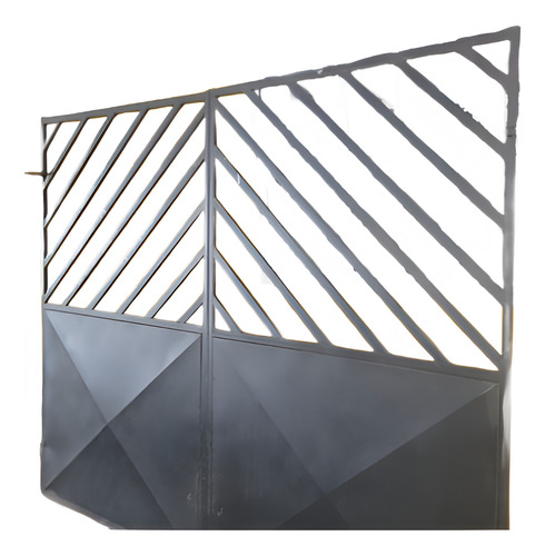 Portão/garagem Misto Diagonal Chapa Diamantada 2,4x2m