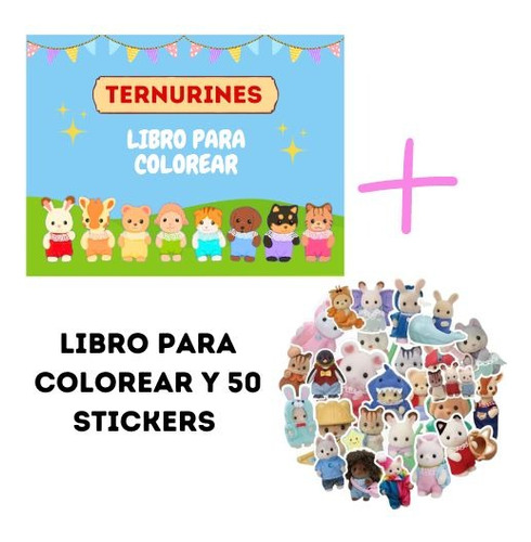 Sylvanian Family Libro Para Colorear Y Stickers Diseños