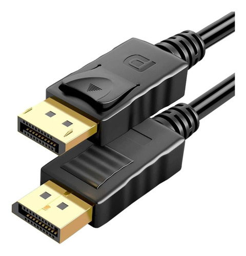 Cabo Displayport 1.2 1.8m Blindado 4k 144hz 3d Alta Definição Adaptador Dp para Monitor Gamer Placa de Vídeo Pc e Notebook