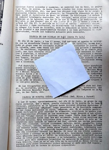 Quema De Iglesias Junio 1955 Investigación Zanchi Peron (Usado)