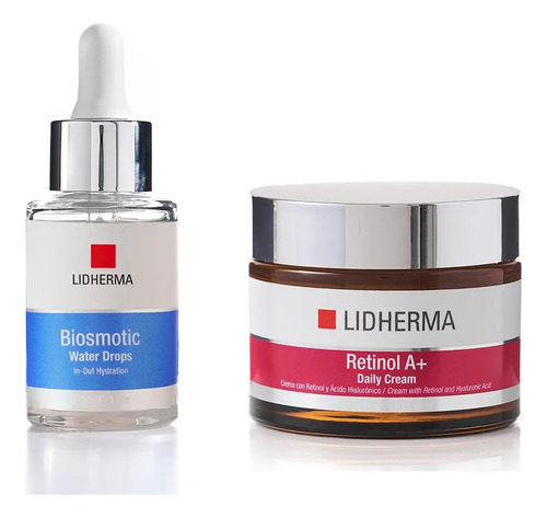 Kit Retinol A+ Daily Cream + Biosmotic Water Drops Lidherma 