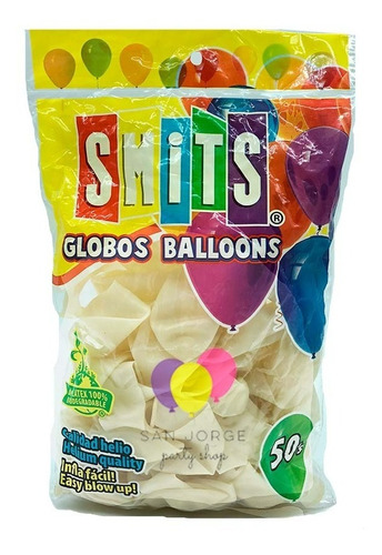 Globos Smits #9 C/50 Estandar Colores Smi1x1 Color Transparente