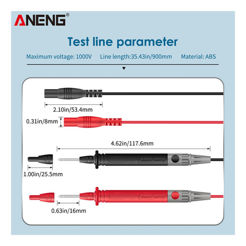 . Pinza Amperimétrica Aneng St211 6000 Counts Ac D