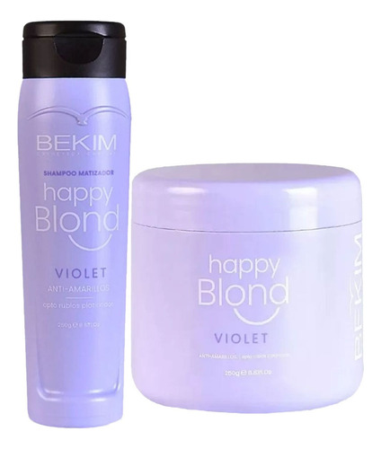 Kit Shampoo Y Máscara Matizadora Happy Blond Bekim Violeta