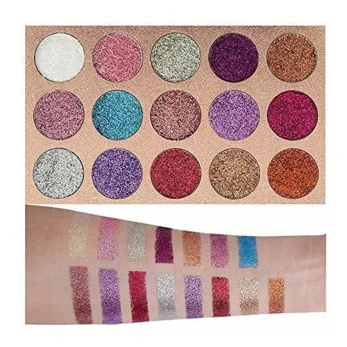 Paleta De Sombra De Ojos Con Purpurina De 15 Colores Y Brill