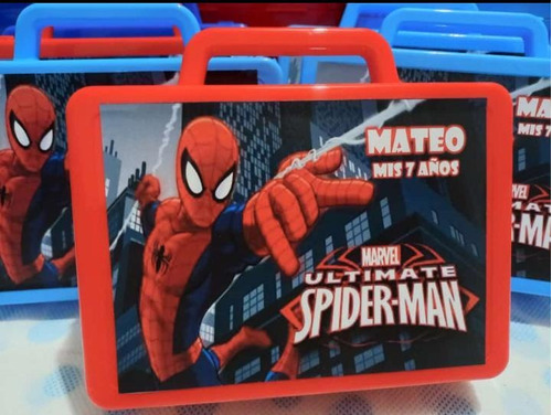 Valijitas Mediana Spidermanx10 Cumple Souvenirs Hombre Araña