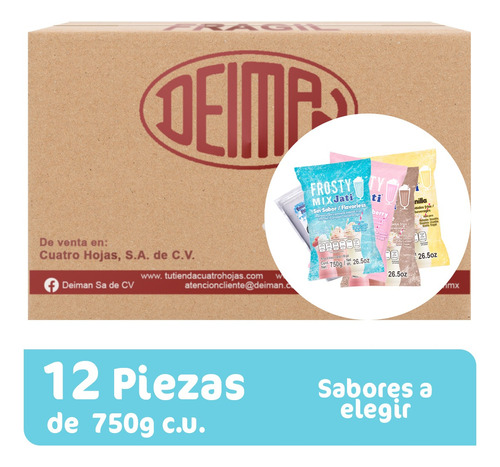 Sustituto Malteada Eskimos Frappe Frosty 12 Pzas. 750gr. C/u