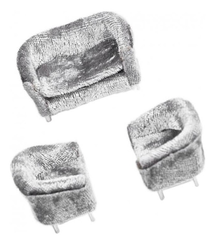 3x Mini Juguetes De Sofá Muebles De Muñeca Bjd 1/25 Gris