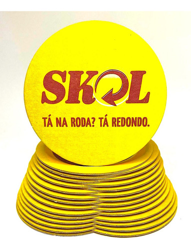 Bolacha De Chopp Skol  250 Peças Papelão Tipo Brahma 