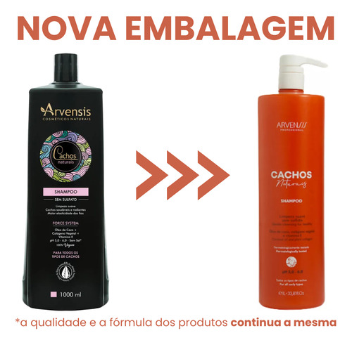 Kit Arvensis Cachos Ondulados Shampoo Cond Ativador 3x1l