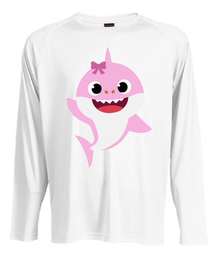 Camiseta Polar Manga Larga Polera Niñas Baby Shark Niña