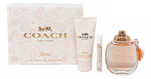 Coach Floral Set De 3 Pz Con Miniatura Para Mujer