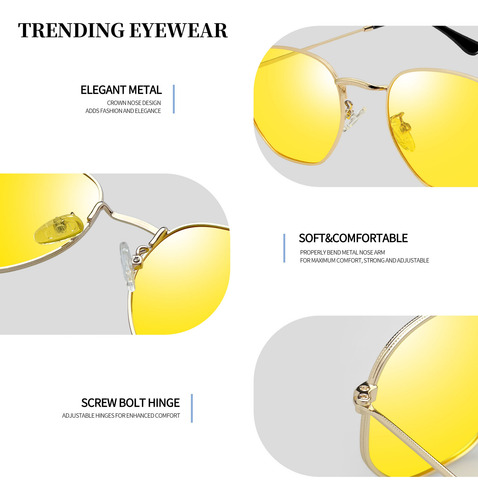 Lentes Nocturnos Para Manejar De Noche Hombre Mujer Amarillo
