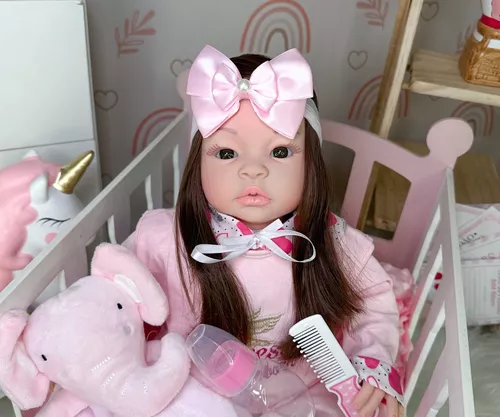 Boneca Bebê Reborn Realista Linda 20 Itens Bolsa Maternidade