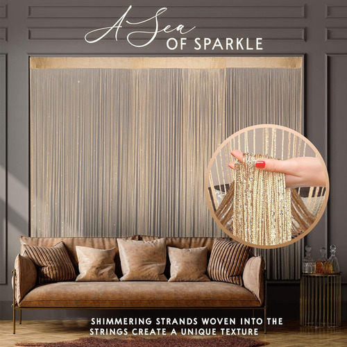 2 Cortinas De Hilo Decorativas Fiestas Puerta Con Flecos