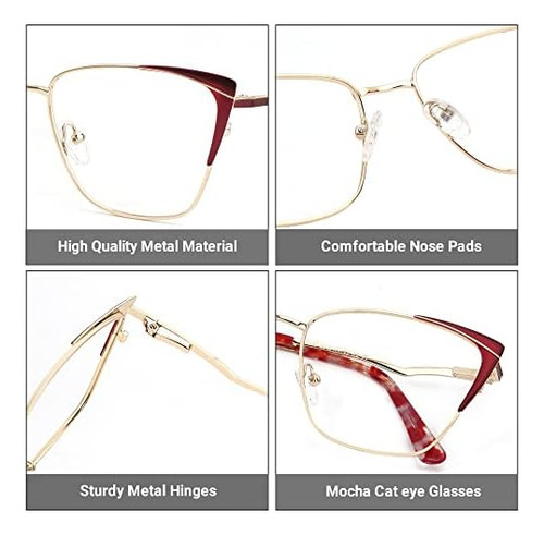Zeelool Retro Cateye Gafas Lente Transparente Sin Receta Par