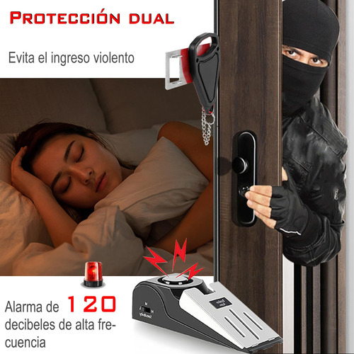 Cerradura De Puerta Portátil Y Alarma De Tope De
