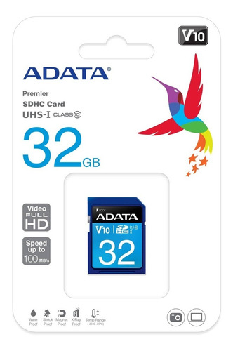 Imagen 1 de 2 de Memoria Sd Adata 32gb Clase 10 Premier Sdxc/sdhc Uhs-i