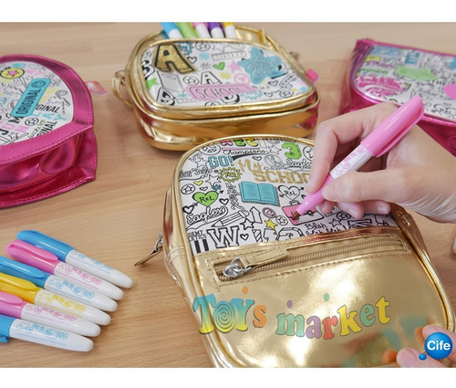 Bolso Para Colorear Y Marcadores Mochila Disney Princesas