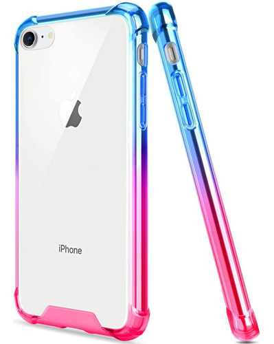 Funda Para iPhone SE 2020, Azul/rosa/resistente/delgada