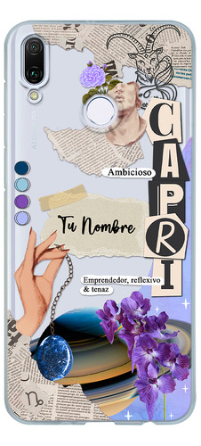 Funda Para Huawei Mujer Signo Zodiaco Capricornio Con Nombre