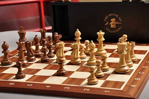 Ajedrez Stauton Set Piezas Tablero Caja Madera Mejor Calidad