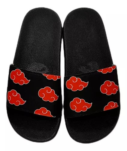 Kit Chinelo Slide Sandália + Chinelo Anime Naruto Mangá Akatsuki Nuvens  Vermelhas - Escorrega o Preço