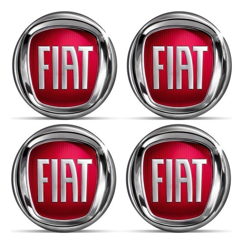 Jogo 4 Emblema Adesivo Roda Fiat Punto 49,6mm Acrílico