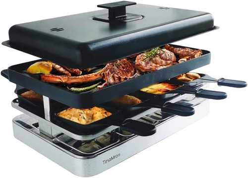 Mesa De Parrilla Eléctrica Raclette Para 8 Paletas