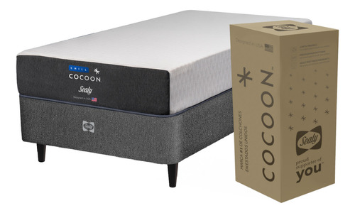 Sommier Y Colchon 1 1/2 Plaza (100x190) Cocoon Chill Box