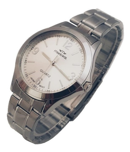 Reloj Montreal Me150 Hombre Malla Acero Sumergible 30 Mts