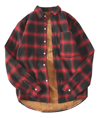 Yy. Abrigo M Para Hombre, Camisa De Tela Escocesa Gruesa Y Cálid