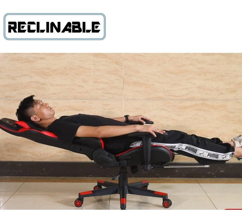 Imagen 5 de 6 de Silla Sillon Gamer Reclinable Apoyapies Butaca Pc Oficina