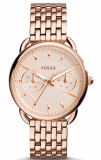 Reloj Dama Fossil Es3713 Color Oro Rosado De Acero