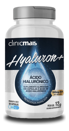 Hyaluron+ Ácido Hialurônico Contem 30 Cápsulas Chá Mais 400mg