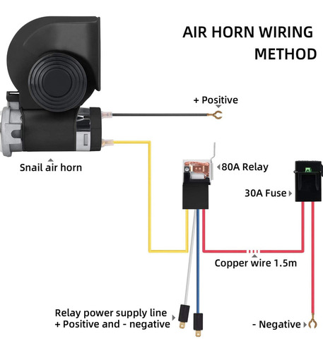 Bocina Neumática Compacta De 12 V Con Compresor Y Relé Autom