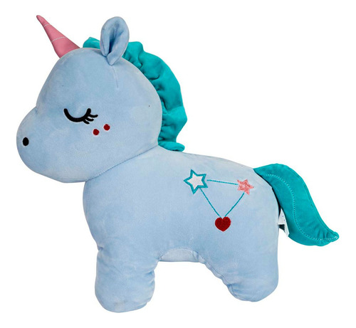 Unicornio Pony De Peluche Super Suave Felpa Celeste Pastel