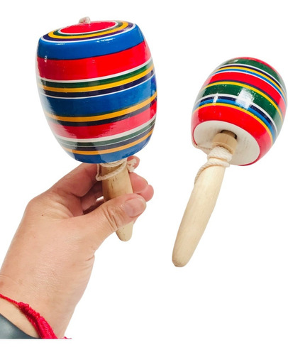 6 Juguetes Artesanales En Madera, Trompo, Balero Y Yoyo.