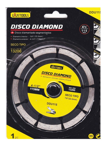 Disco Diamantado 4-1/2 Uyustools - Electroimporta -