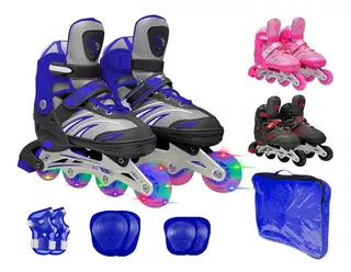 Rollers Patines Para Niños Extensible Ruedas Rgb Proteccion