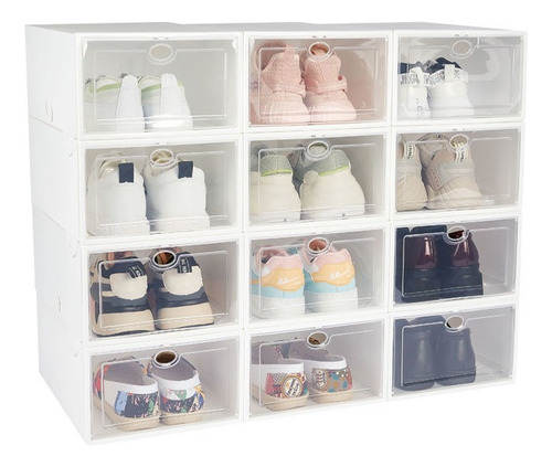 12 Cajas Organizadoras Apilables Para Zapatos Engrosado