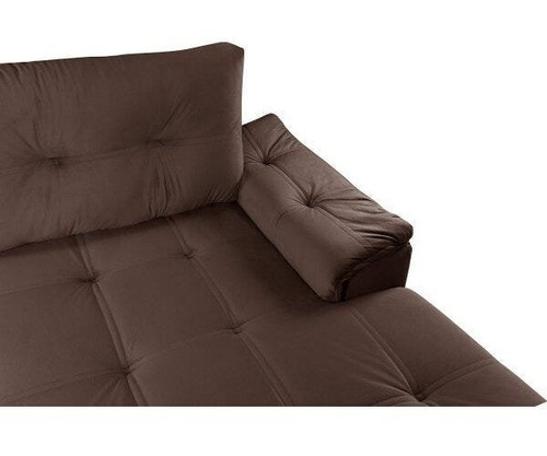 Sofá 3 Lugares Com Chaise Suede Aveludado Império