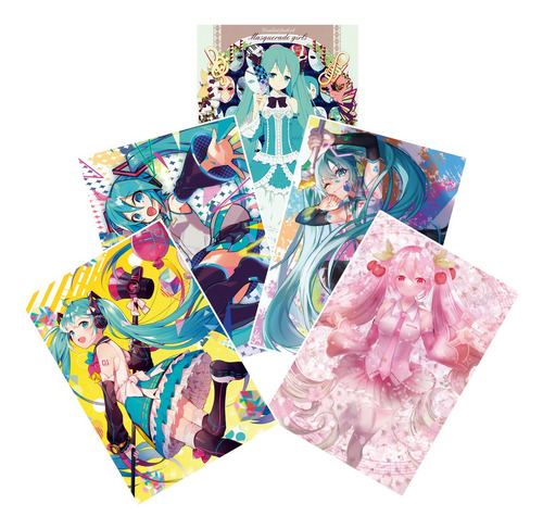 Pack Poster Anime Hatsune Miku X5 (47 Cm X 32 Cm)