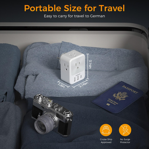 Adaptador De Corriente De Viaje Tessan Alemania Francia Ench