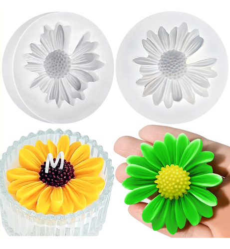 Moldes De Silicona De Flores Margarita 3d Para Velas Y Paste