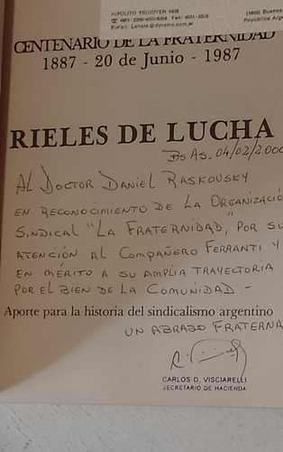 Rieles De Lucha La Fraternidad Ferroviario Jorge Larroca (Usado)