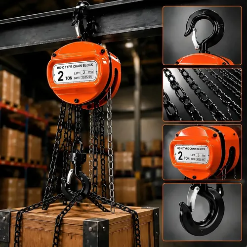 Talha Manual 2 Tonelada 2000 Kg Com Corrente 3 Metros Trato - R$ 293,09