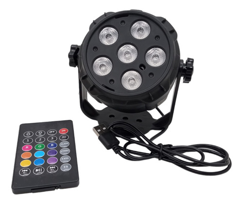 Mini Flash Luz 6 Led Rgb Con Control Remoto